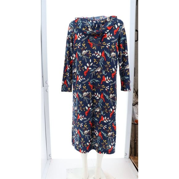 Comfort Code Brushed Knit Long-Slv Hooded Lounger Cardinal Birds 723037P - Picture 5 of 8